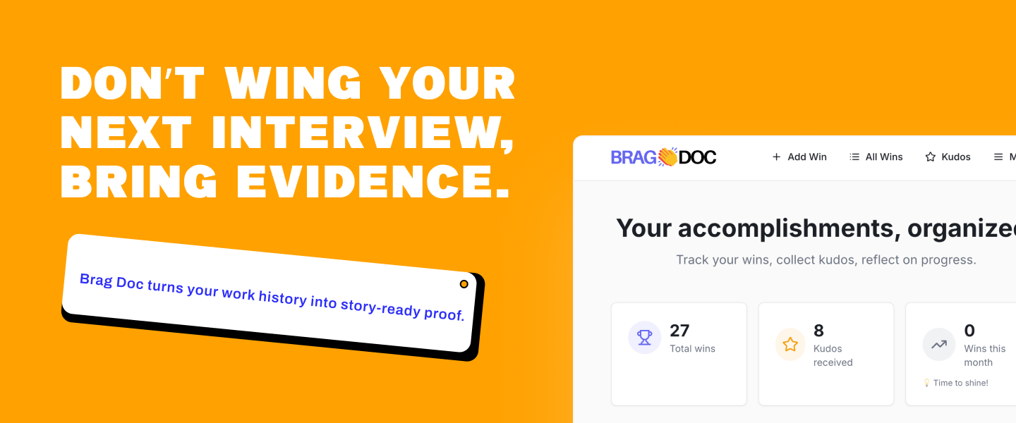 brag doc banner - don't wing interviews