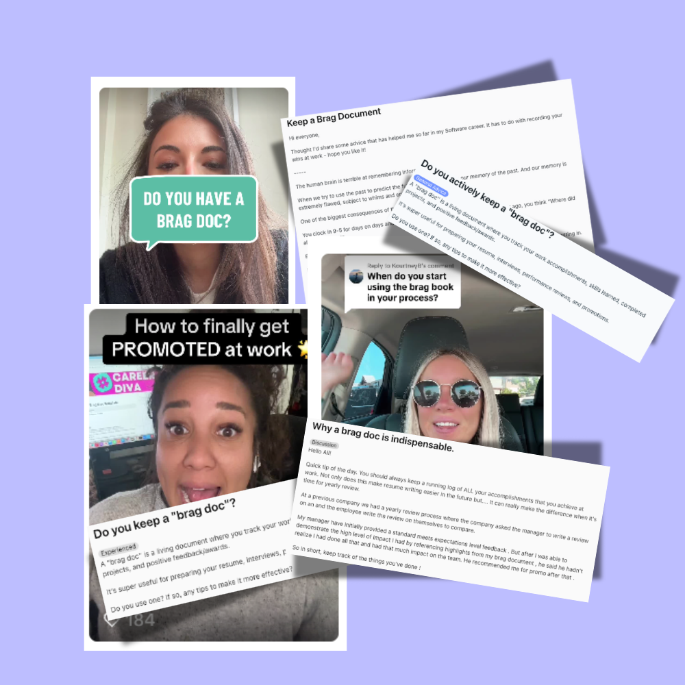 people talking about brag documents on social media